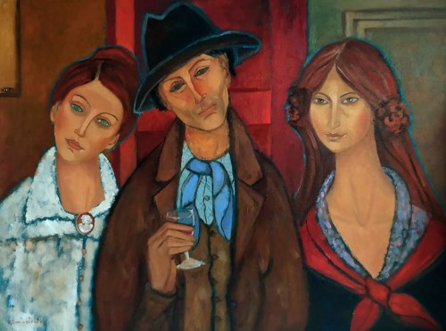 Modigliani i jego muzy, 2023, Krystyna Ruminkiewicz