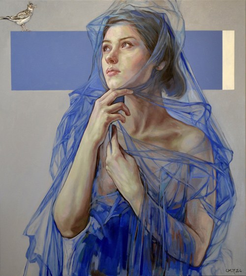 ZASŁUCHANA, 90 x 80 cm., Marcin Jaszczak