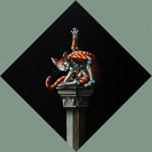 KOT, 70 x 70 cm, Emil Goś