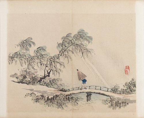 wyd. Yamada Shinzaburo, Deszczowy dzień, Kioto, 1913 r., Kōno Bairei