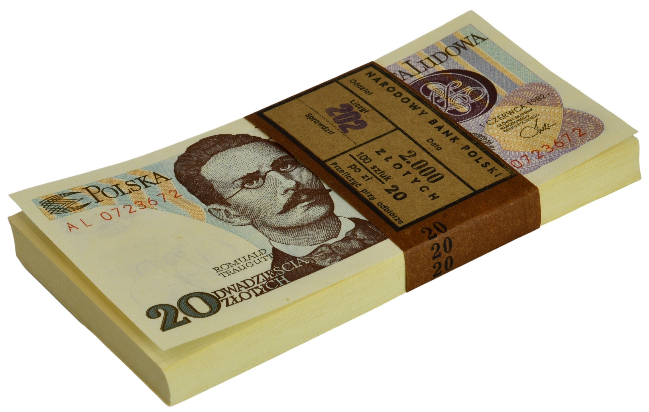 Paczka bankowa 20 złotych 1982 - AL - - Online auction / Online bidding ...
