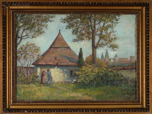 "Na spacerze - widok na Wawel", Antoni Gramatyka