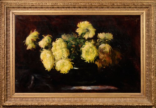 Chryzantemy w wazonie, Teodor Grott