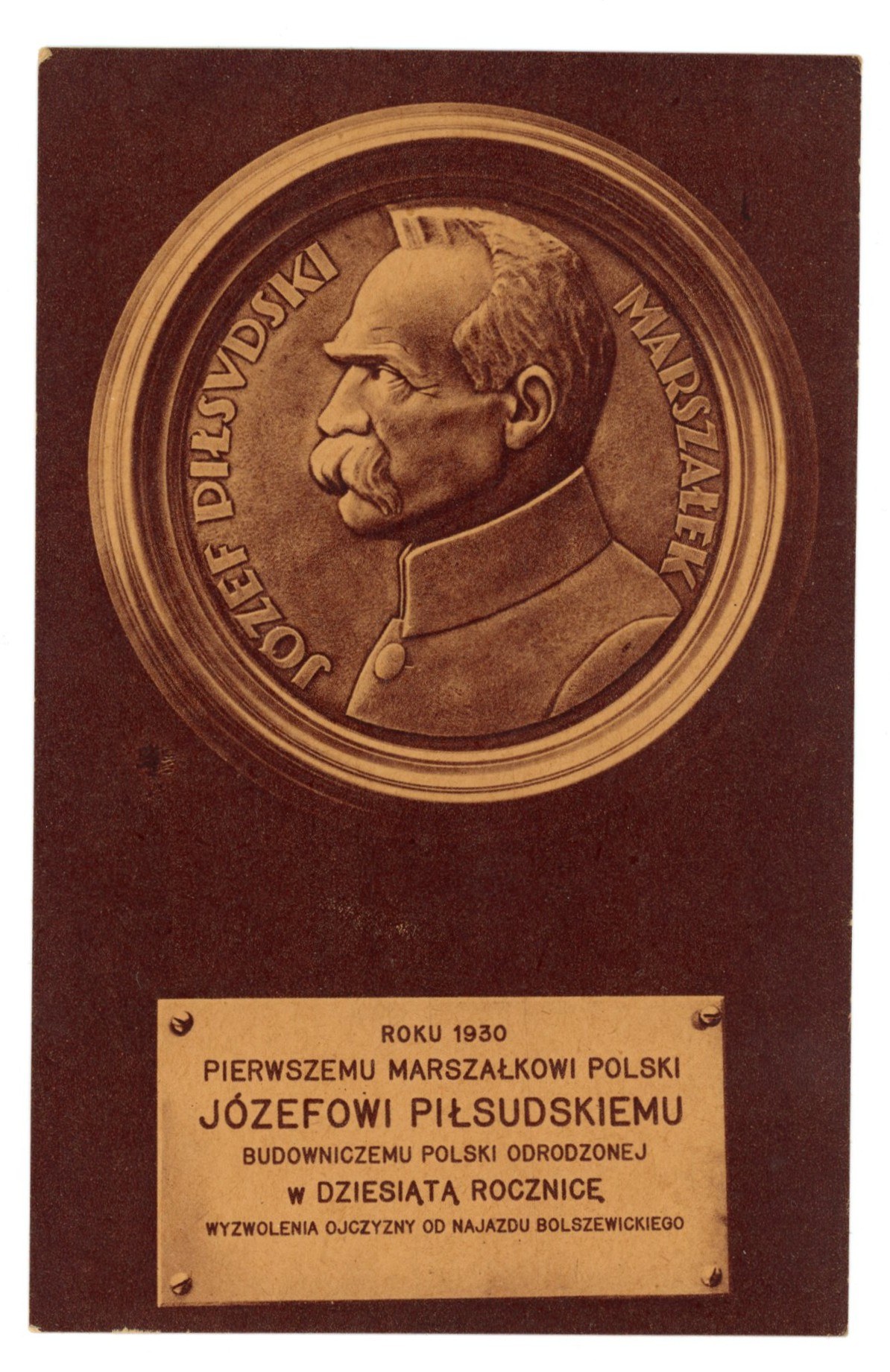 Patriotic postcard - Józef Piłsudski (1820) - Online auction