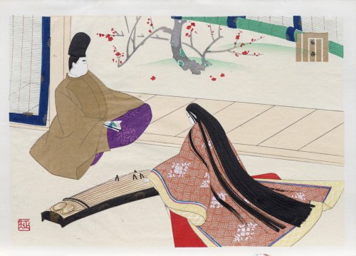 wyd. Yamada Shoin, Czerwone śliwy, z cyklu: Opowieść o Genji, Tokio, 1953 r., Masao Ebina