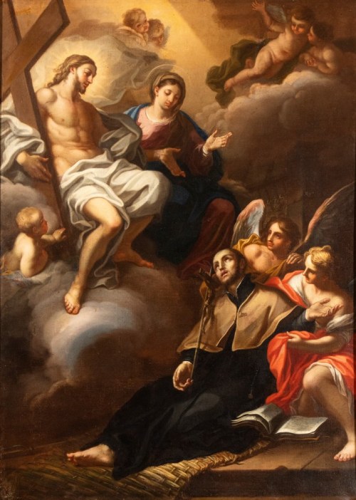 Zmartwychwstały Chrystus i Dziewica ukazują się świętemu Francesco Saverio, Alessandro Salini