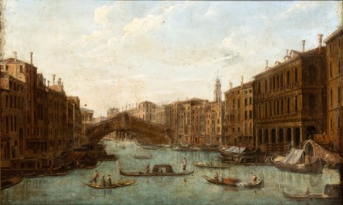 Widok na Ponte di Rialto z Canal Grande, Il Canaletto