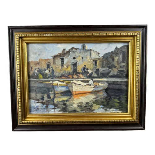 Widok na morze w Pozzuoli - Leon Giuseppe Buono, Leon Giuseppe Buono