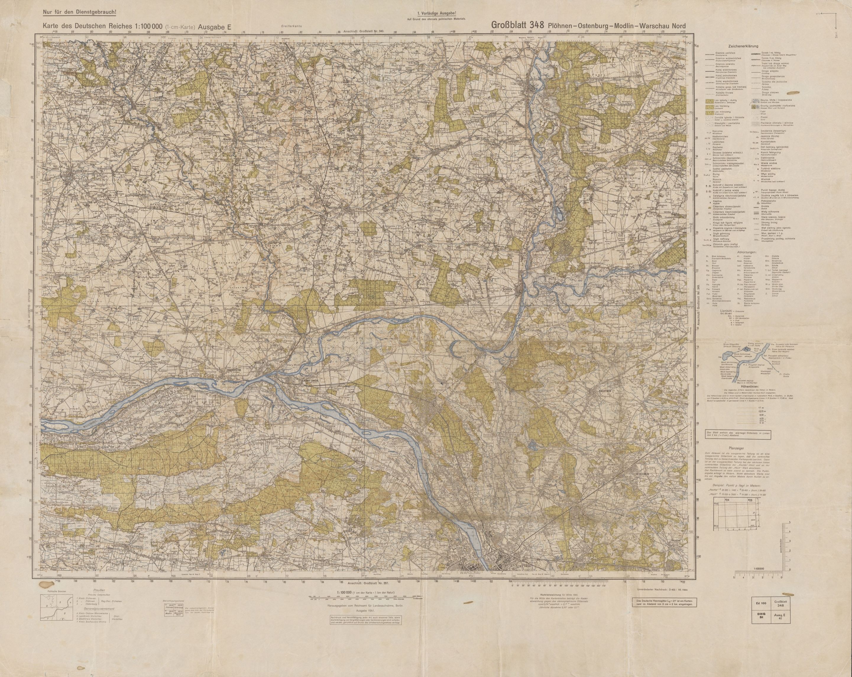 [mapa] Plöhnen, Ostenburg, Modlin, Warschau Nord (Płońsk, Pułtusk ...