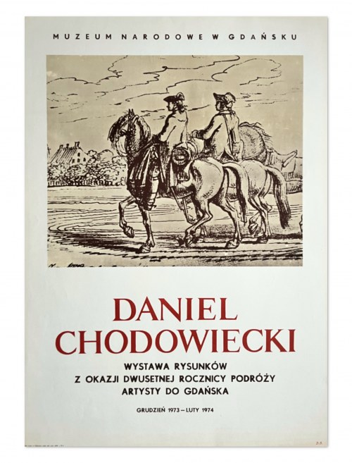 Plakat - Daniel Chodowiecki wystawa, 1973-1974 rok, Danuta Borowska
