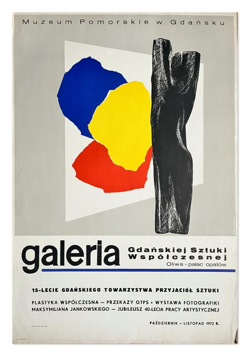 Plakat - 15 - lecie Gdańskiego Towarzystwa Przyjaciół Sztuki, 1972 rok, Danuta Borowska