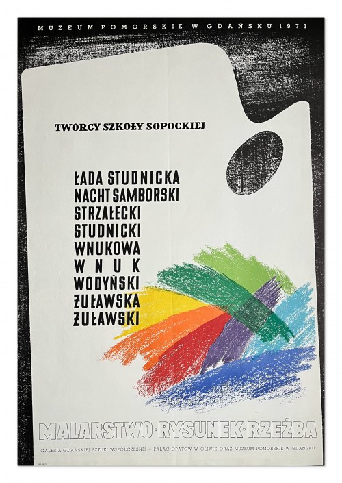 Plakat wystawy prac twórców szkoły sopockie 1971 rok, Danuta Borowska