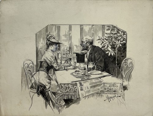 W kawiarni - różnica wieku, ok. 1900, Isak Åkermark