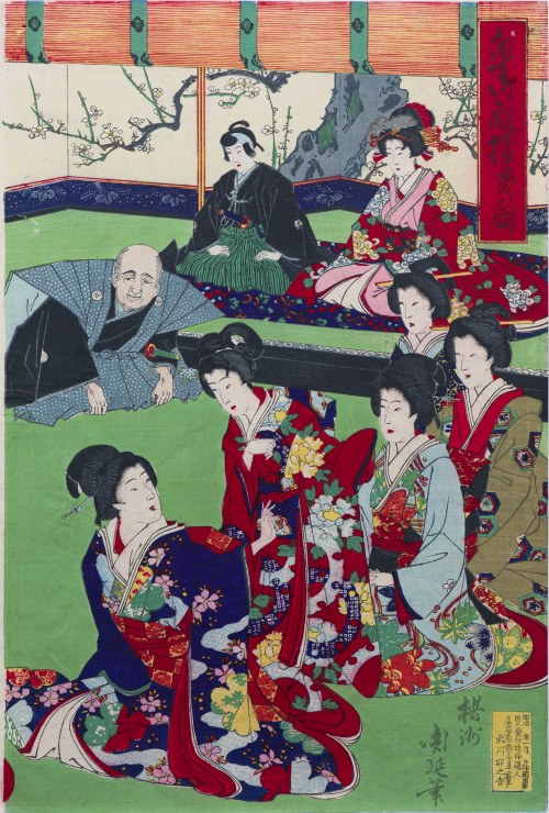 Występy na dworze cesarskim, 1887 r., Toyohara Chikanobu