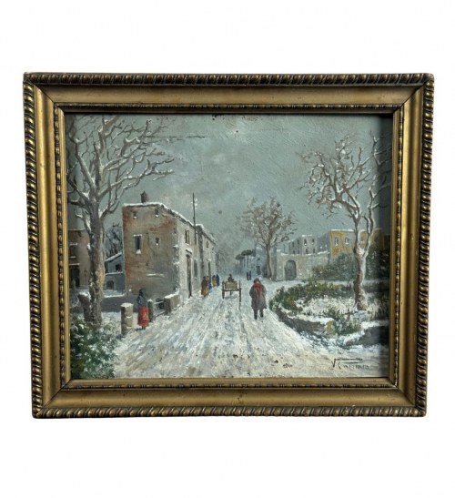 Podmiejska ulica z postaciami - Vincenzo Canino (1892 - 1978), Vincenzo Canino