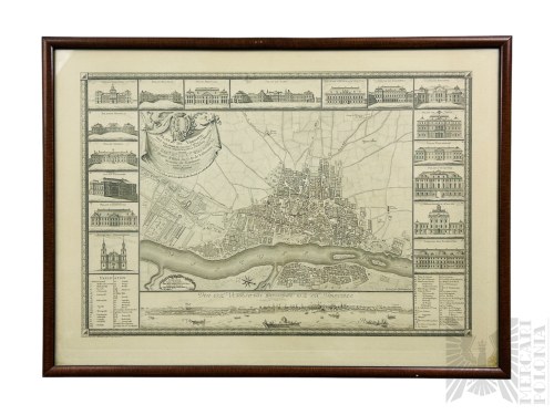 Plan Warszawy (Plan de Varsovie) 1772, Miedzioryt, Giovanni Antonio Rizzi-Zannoni