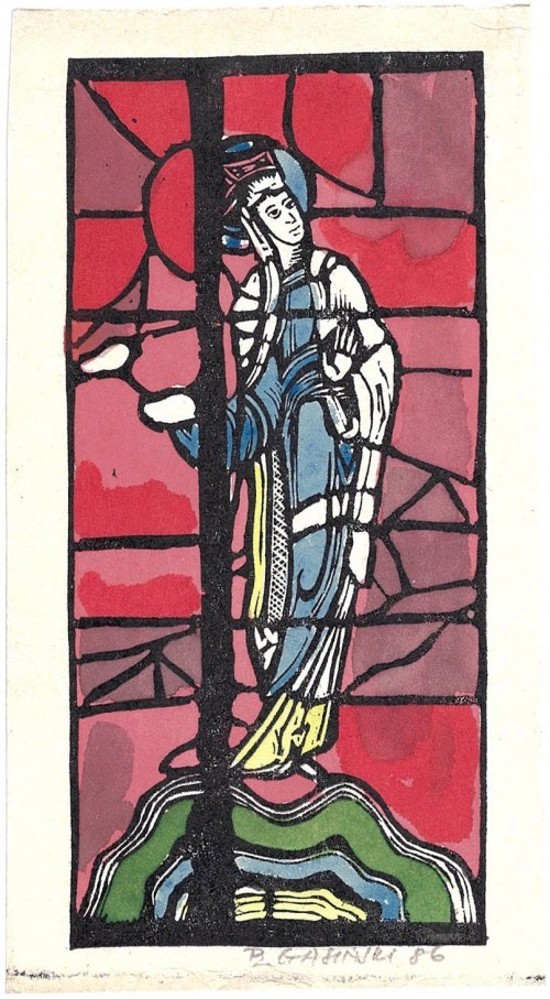 Projekt witrażu, 1986, Bolesław Gasiński