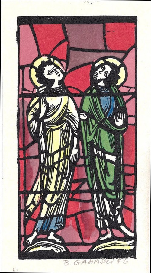 Projekt witrażu, 1986, Bolesław Gasiński