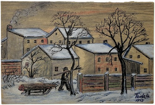Zimowy pejzaż ze sztafażem, 1943, Thieleke