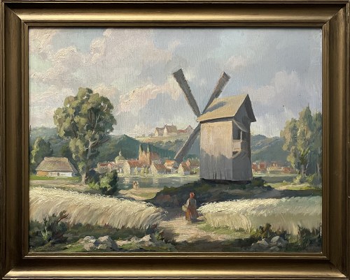 Pejzaż z wiatrakiem, 1967, Jerzy Edmund Kaniewski