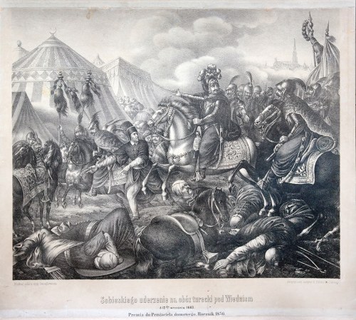 Artystyczny Instytut K.pillera We Lwowie (Wyd.), 1856, Sobieskiego uderzenie na obóz turecki pod Wiedniem, d.12 go września 1863., Franciszek Smuglewicz