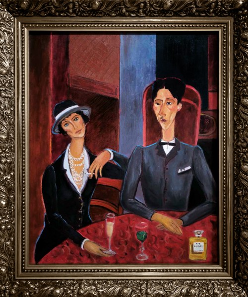 Dialog z Modiglianim. Portret Jeana Cocteau i Coco Chanel, 2025, Krystyna Ruminkiewicz