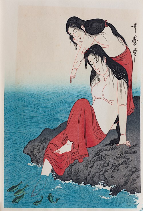 Poławiaczki małży, wyd. Kyoeido, Kioto/Japonia, okres Showa, lata 1960-1970, Kitagawa Utamaro