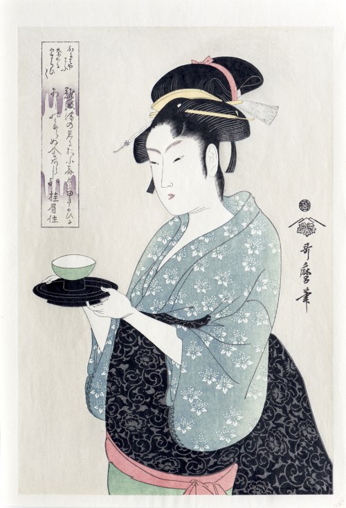 Naniwaya Okita, z serii: Kobiece rękodzieło, wyd. Yuyudo, Japonia, okres Showa, ok. 1970 r., Kitagawa Utamaro
