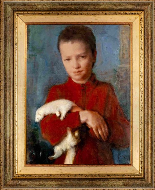 Portret chłopca z białą fretką, 2005, Igor Skworcow