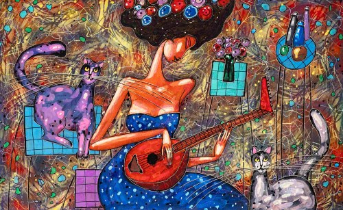 Mandolinistka (The Mandolinist), 2024, Wiktor Bezrukow