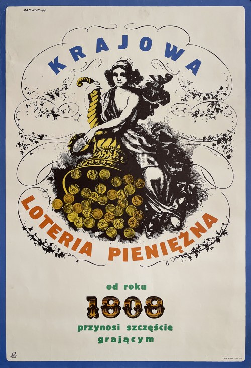 Krajowa Loteria Pieniężna od roku 1808 przynosi szczęście grającym, 1965, Janusz Rapnicki