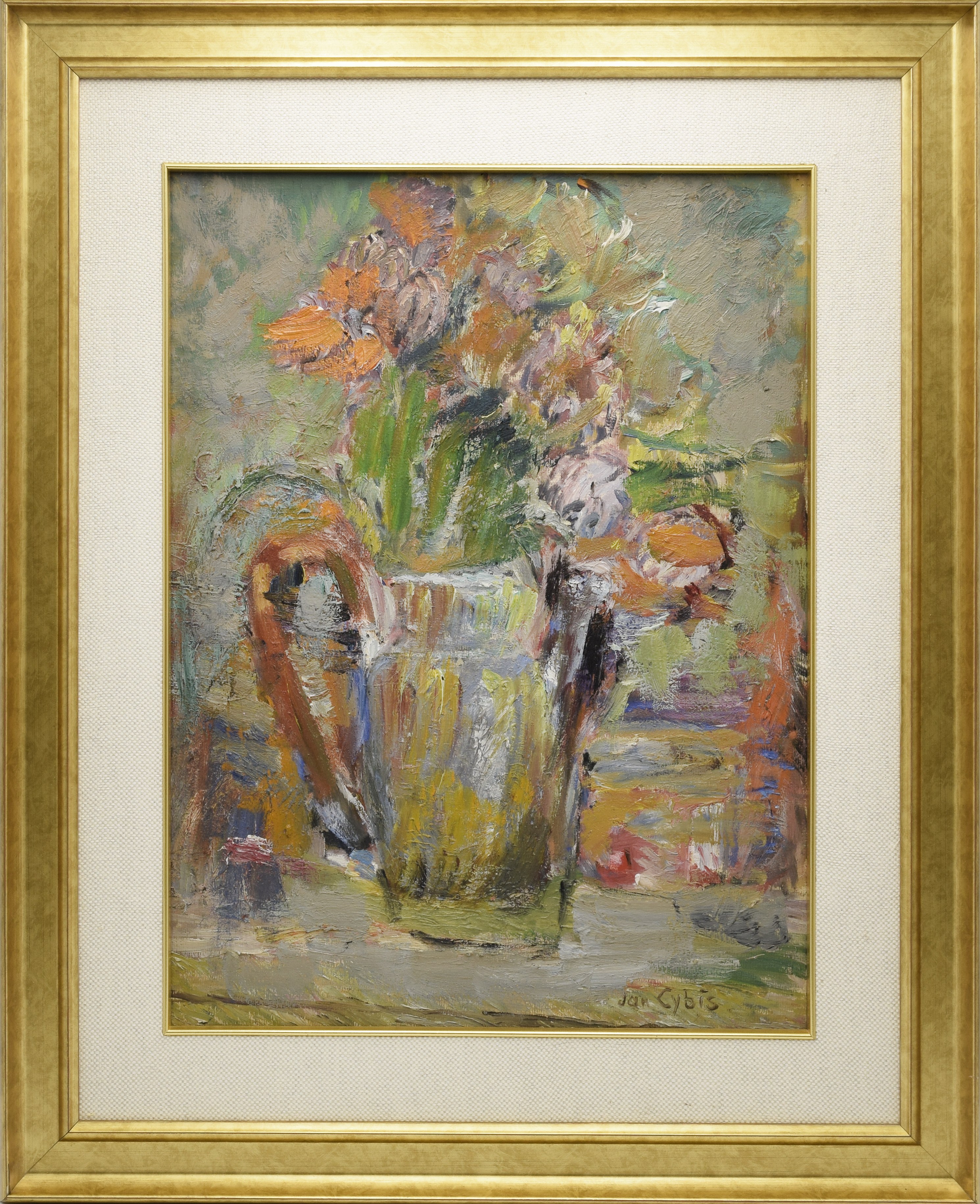 Jan CYBIS (1897-1972), Kwiaty w cynowym dzbanuszku, 1949 - Aukcja ...