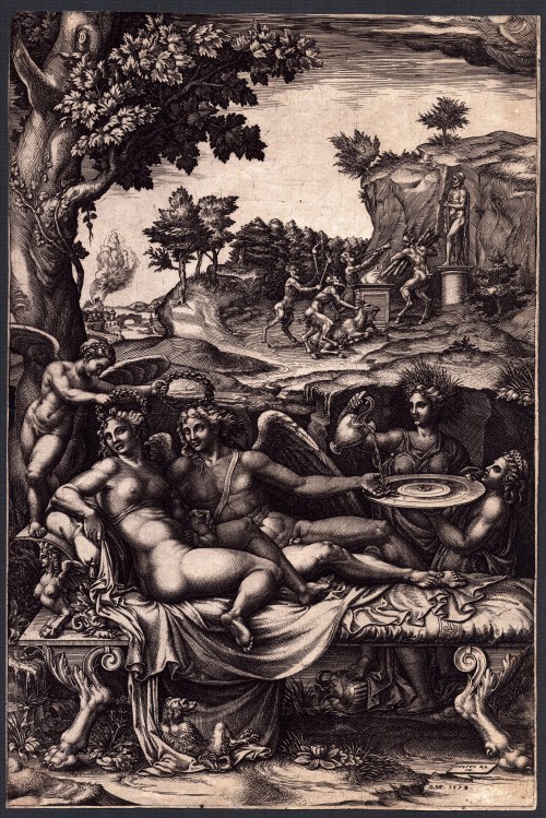 Kupidyn i Psyche, według Giulio Romano, Giorgio Ghisi