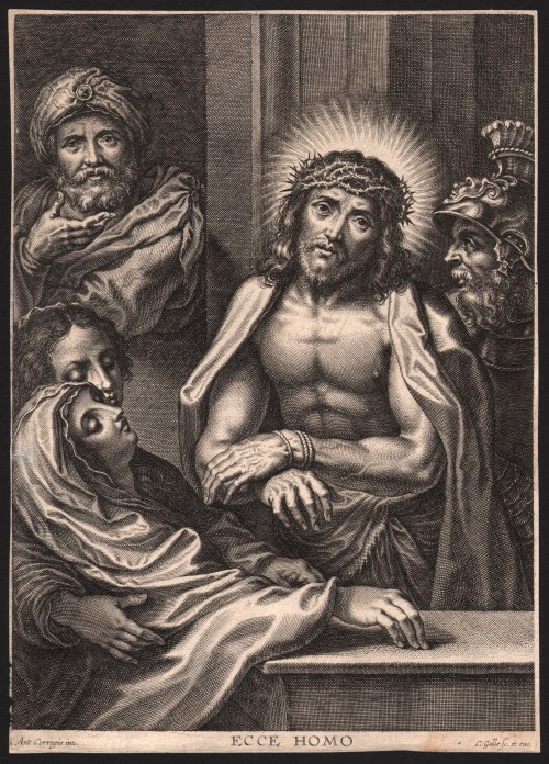 Ecce Homo, według Correggia, Cornelis Galle I