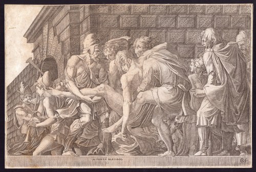 Ranny Hektor niesiony do Troi, da Francesco Primaticcio, Girolamo Fagiuoli
