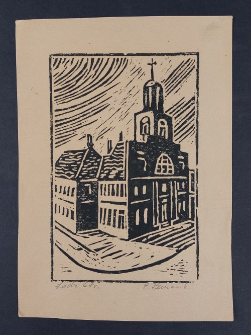 Grafika, Łódź, Ratusz p. Wolności, 1967 r., E. Banasik