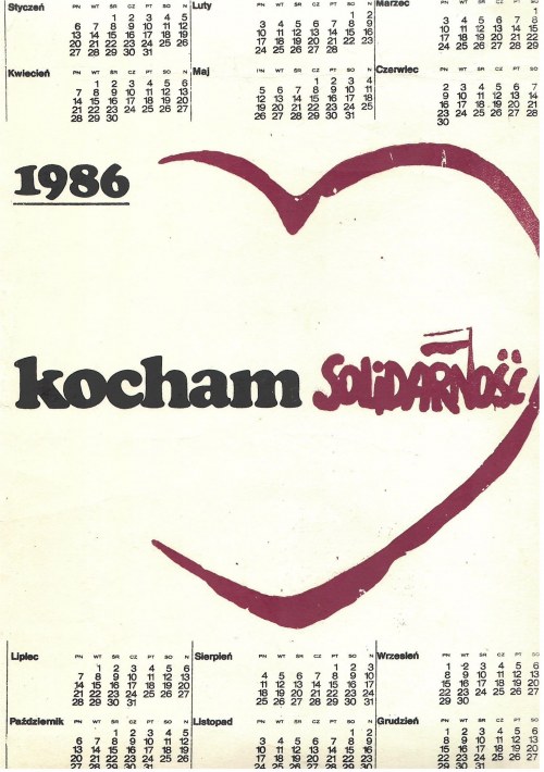 1986, Kalendarz. Kocham Solidarność