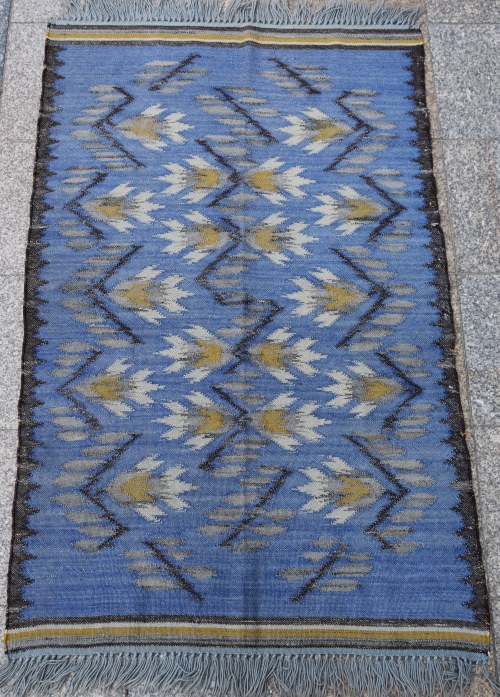 proj. Roman ORSZULSKI, Wanda Grott Kraków, wełniany, lata 30-te, Kilim Art Deco