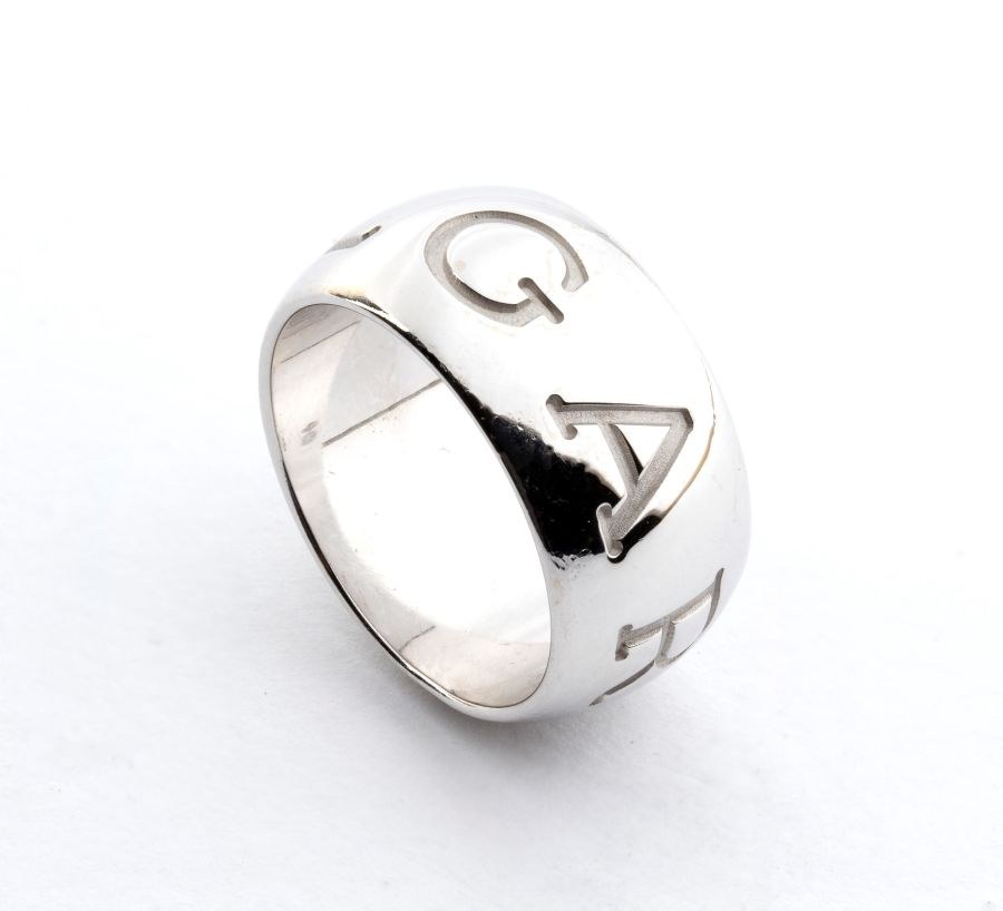 BULGARI Monologo Collection: white gold band ring Online auction