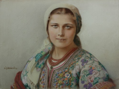 Portret dziewczyny w krakowskim, Piotr Stachiewicz