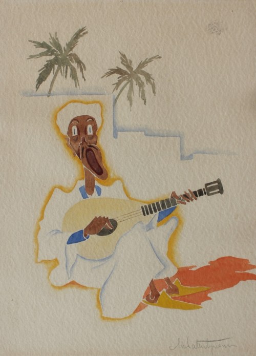 Arab grający na gitarze, Marian Walentynowicz