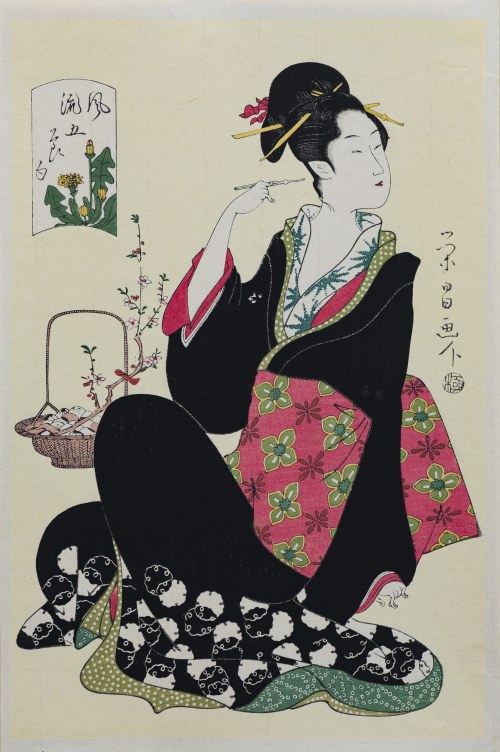 Młoda kobieta na Hinamatsuri, wyd. Yamada Shoin, Japonia, okres Showa, ok. 1970 r., Chōkōsai Eishō