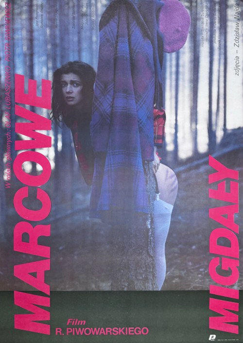 Marcowe migdały, plakat filmowy, 1989, Halina Piwowarska
