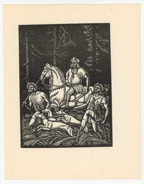 ,Puszczy Jodłowej''. 1925., Władysław Skoczylas. Biskup I Oszczepnicy - Ilustracje Do