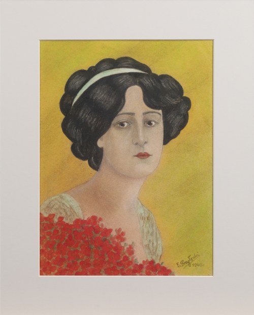 Portret kobiety, 1940, E. Przyłęcki