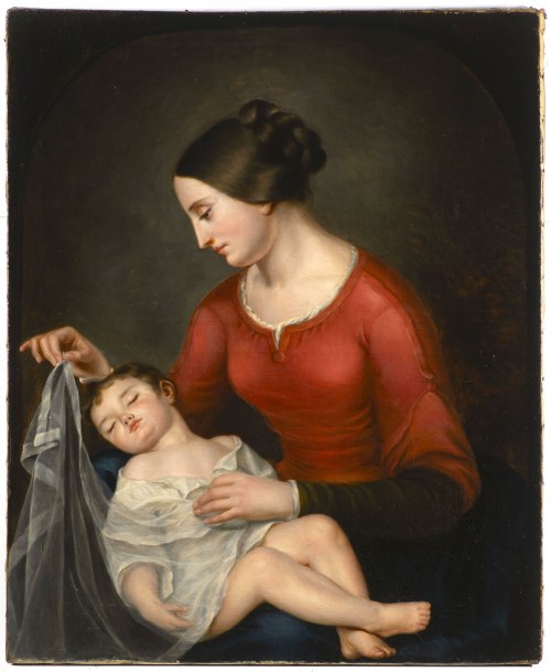 Maryja z dzieckiem, XIX-wieczny malarz