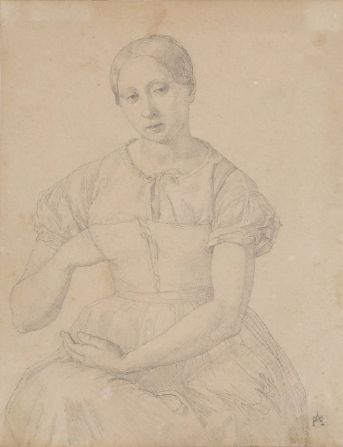 Symboliczny portret kobiety w ciąży, lata 40-50 XIX w., Andreas Mayr