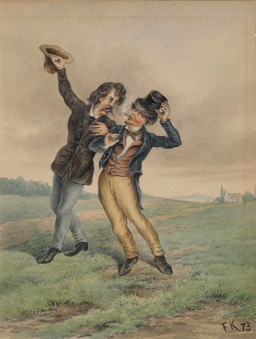 Radosny powrót z męskiej libacji, 1873, Franciszek Kostrzewski