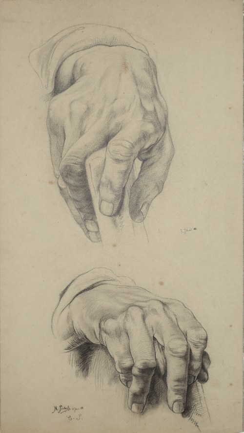Szkic dłoni, 1888, Hans Fritsch