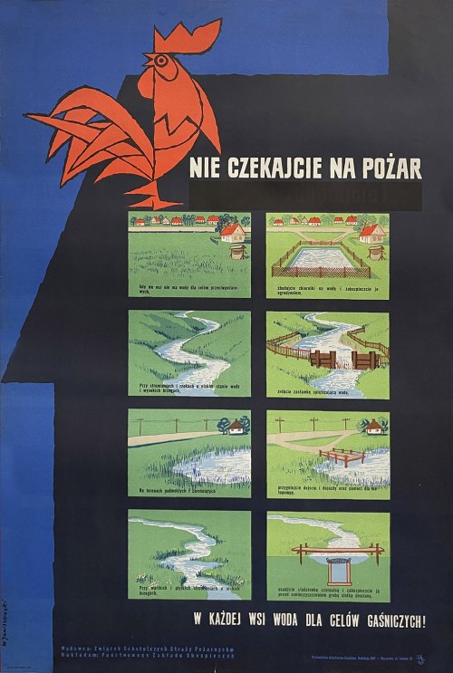 Nie czekajcie na pożar. Przygotujcie! W każdej wsi woda dla celów gaśniczych! 1960, Władysław Janiszewski